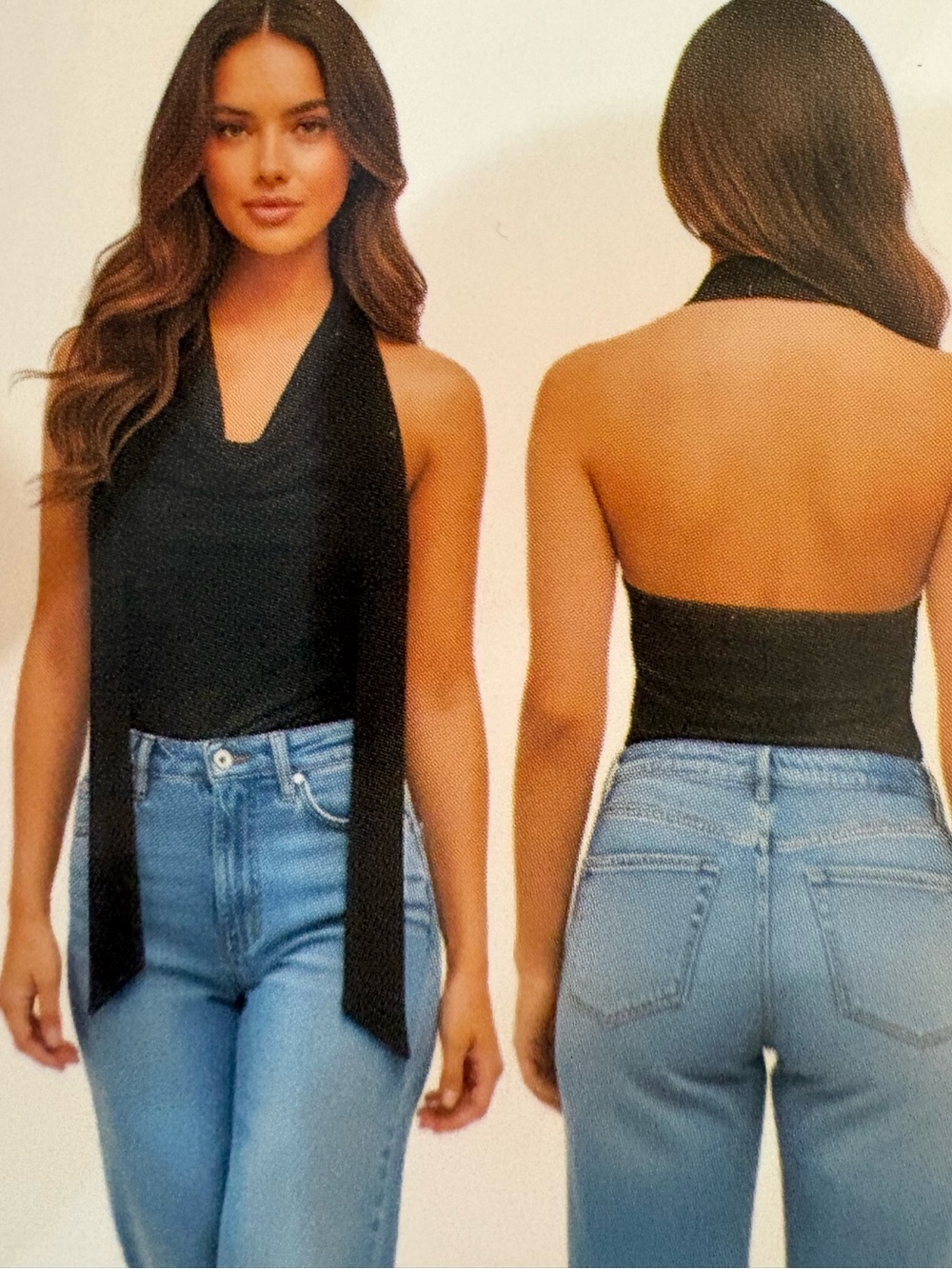 Milk + Honey Satin Halter Top solid  Black Ruched Side Tie Blouse NWT